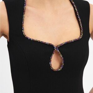 REBECCA VALLANCE Victoria Crystal-Embellished Crepe Midi Dress